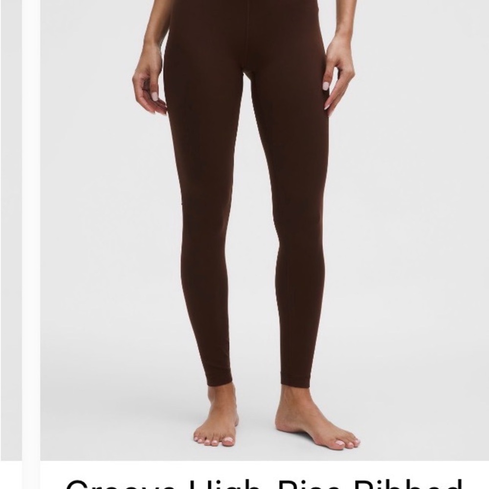 Lululemon Groove high Rise Panel tight 28 inches Size 2 Lava cake